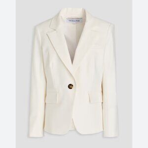 veronica beard linen blazer dickey jacket in white